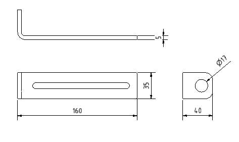 Halter für Rohre und Schellen am Rahmen 35/160 mm